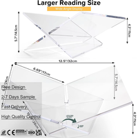 Support de livre ouvert en acrylique transparent 12,5"x9,5"x5,7" pour livres de cuisine, livres d'art, Bibles et magazines - Utilisation à la maison/au bureau 1,1 kg
