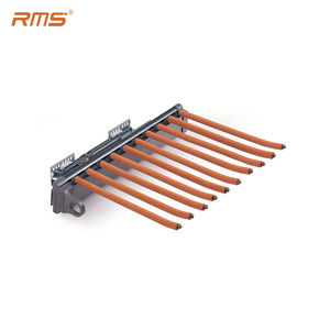 Porte-pantalon coulissant latéral pour armoire en fer avec fermeture amortie et design mobile Gris + Orange – Optimisez l'espace pour vos vêtements - Product Image 1