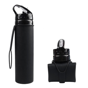 Bouteille d'eau en silicone avec logo personnalisé, sans BPA, intelligente, pour le vélo, écologique, bouteille d'eau en silicone - Product Image 1