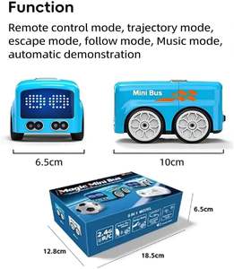 Mini Bus RC Magique 2.4G, Voiture Inductive qui Suivra la Ligne Tracée, Mini Bus Magique Interactif avec Modes Suivez et Évadez par Geste - Product Image 3