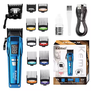 Kemei KM-2796 gunting rambut profesional dengan pisau DLC dan baterai Lithium 4600mAh dan daya besar dengan LCD dengan 2 pisau dalam 1 Set - Product Image 1