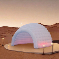 Tente Gonflable Dôme Igloo Portable Blanche en Oxford avec LED pour Événements, Idéale pour Soirées, Mariages, et Fêtes en Club