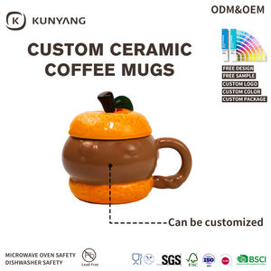Taza <span class=keywords><strong>de</strong></span> Cerámica Creativa con Forma <span class=keywords><strong>de</strong></span> Naranja, <span class=keywords><strong>Precio</strong></span> <span class=keywords><strong>de</strong></span> Fábrica, Taza con Forma Especial Personalizable al por Mayor con Tapa - Product Image 4