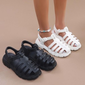 Sandales d'été blanches à semelle épaisse pour femmes de style romain, plusieurs tailles, tendance de la mode avec un design creux en forme de <span class=keywords><strong>muffin</strong></span> - Product Image 2