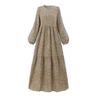 2024 nouveau moyen-orient musulman confortable robe décontracté à pois robe à manches longues pull taille ample longue robe OEM