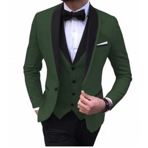 I migliori Abiti Da Uomo Skinny Slim Fit Sposo Smoking 3 Pezzi Custom Made Abiti Da Sposa di Promenade Set Giacca per Uomo - Product Image 3