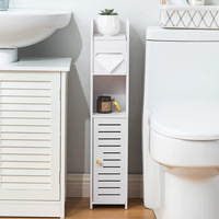 Étagère de salle de bain, meuble de rangement autoportant à 3 niveaux pour toilettes/poulailler, meuble de rangement étroit pour espaces restreints, style moderne et minimaliste, pour cosmétiques