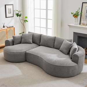 Divano Angolare Moderno di Lusso in Velluto per <span class=keywords><strong>Soggiorno</strong></span>, Reclinabile, Imballato Sottovuoto, con Schiuma Senza Ossa - <span class=keywords><strong>Design</strong></span> di Arredamento - Product Image 5