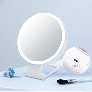 Usine Nouveau Portable Double Face Réglable 5X <span class=keywords><strong>Miroir</strong></span> De Maquillage Éclairé <span class=keywords><strong>Miroir</strong></span> Cosmétique De Table avec Étiquetage pour La Maison Et Le Voyage - Product Image 5