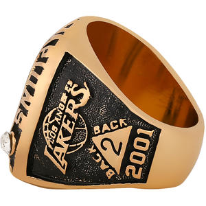 Anillo de Campeonato de Baloncesto de la NBA 2001, Anillo de Hombre de Aleación Chapado en Oro con Estrella de O'Neal, Venta al por Mayor en AliExpress - Product Image 3