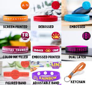 Bracelet en silicone personnalisé avec logo imprimé et gaufré, cadeau promotionnel pour événements - Product Image 2