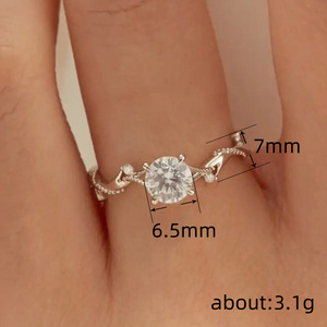 Anello a quattro punte con rametto scintillante per donna, elegante gioiello da dito alla moda - Product Image 5