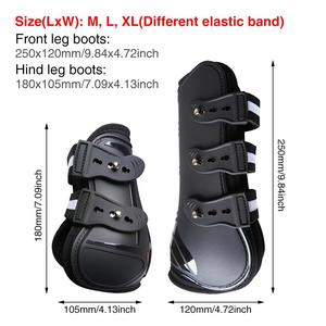 1 Juego de Botas Protectoras Ajustables <span class=keywords><strong>para</strong></span> Tendones de Caballo, Botas Protectoras Ajustables <span class=keywords><strong>para</strong></span> Patas de Caballo - Product Image 2