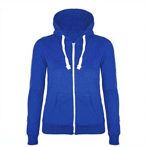 Sweat à capuche zippé en molleton 100 % coton blanc pour femme, coupe classique, couleur unie, décontracté, automne, avec poche avant, personnalisable - Product Image 6