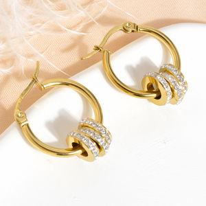 Zeadear - Aretes de Aro de Acero Inoxidable 316 Chapados en Oro de 18k, Joyería de Acero Inoxidable al por Mayor - Product Image 4