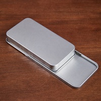 Boîte en métal rectangulaire personnalisée OEM avec couvercle coulissant, petite boîte en métal carrée pour emballage de bonbons à la menthe, baume à lèvres, parfum, bougies et usage artisanal
