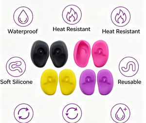 Protector de Orejas de Silicona para Teñir el Cabello, Resistente al Agua y al Calor, para Peluquería, Salón de Belleza, Tinte, Permanente y Lavado de Cabello - Product Image 4