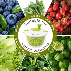 Escurridor de Ensaladas Manual con Tapa de Bloqueo Seguro y Asa Giratoria para Lechuga y Verduras - Product Image 5