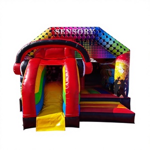 Structure gonflable de qualité professionnelle pour fêtes en plein air, château gonflable disco avec toboggan - Product Image 1