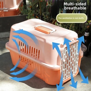 Grand porte-chat <span class=keywords><strong>en</strong></span> plastique portable pour petits chiens pour voyage <span class=keywords><strong>en</strong></span> avion, <span class=keywords><strong>voiture</strong></span> et <span class=keywords><strong>transport</strong></span> aérien - Product Image 5