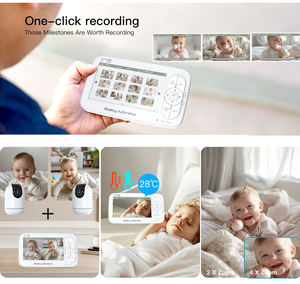 Caméra de surveillance pour bébé nouveau-né, 5 pouces, vision nocturne infrarouge, minuterie d'alimentation, température, batterie 5000 mAh, moniteur pour bébé Wifi avec application - Product Image 6