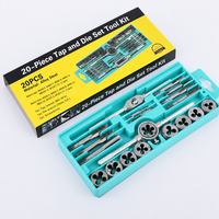 Kit de 20 tarauds et filières métriques en acier allié avec clé pour la réparation et la coupe de filetages