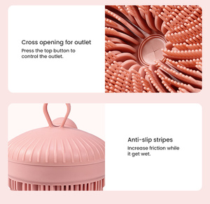 Custom Logo Silicone Pet Shampoo <b>Brush</b> Soft Bristle Dog Cat Bath Grooming <b>Brush</b> <b>Scalp</b> <b>Massager</b> BPA Free OEM ODM - Product Image 5