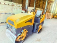 Rouleau compresseur vibrant à double tambour pour asphalte et sol, haute efficacité, alimenté au diesel/essence