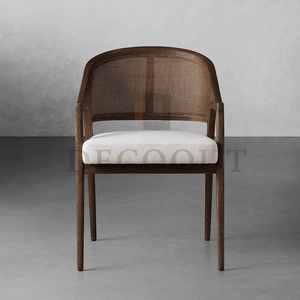 Cao cấp thực sự mây rắn gỗ sồi cánh tay ghế pháp mía ăn ghế cho nhà hàng quán cà phê - Product Image 4