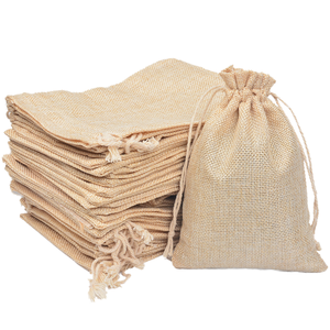 Burlap &amp; Linen Jewelry Sack Jute Bag Eco-Conscious Digital Printed <strong>Textile</strong> <strong>Packaging</strong> for Luxury Items for Gifts - Product Image 1