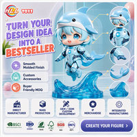 Figurine articulée de collection en PVC et ABS, modèle dauphin, personnalisable OEM/ODM, pour cadeau promotionnel de marque et présentation