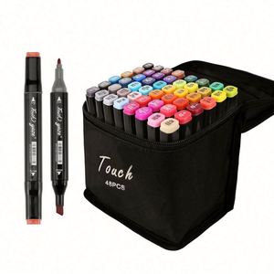 ชุดปากกามาร์คเกอร์แบบสองหัว สี 60-262 สี ใช้แอลกอฮอล์ ติดทนนาน พร้อมโลโก้สั่งทำได้ ราคาถูก จัดส่งแบบ DDP สำหรับระบายสี - Product Image 1