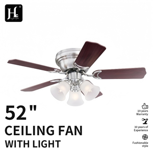 Ventilador de Techo de Bajo Consumo de 52 Pulgadas, Directo de Fábrica, Económico, Decorativo, de Perfil Bajo, con Lámpara Eléctrica - Product Image 5