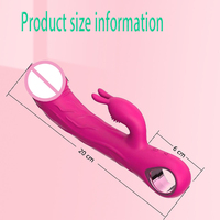 Wiederaufladbarer USB 10-Gang Klitoris- & G-Punkt-Stimulator Stoßender Wasserdichter Rosa Doppelmotor Rabbit-Vibrator für Frauen