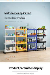 Chariot de stockage en plastique d'article de mode Chariot roulant de stockage de qualité supérieure Chariot de stockage à rouleaux durables - Product Image 3