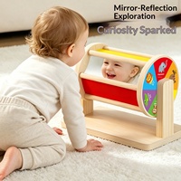 Tambour à tisser Montessori en bois massif pour l'éducation précoce, jouet éducatif, design arc-en-ciel, pour l'entraînement de la motricité fine des bébés, 6 pièces