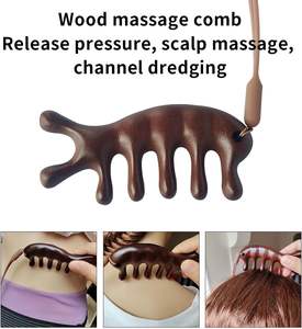 Peine de Masaje para Cuero Cabelludo de Madera de Sándalo Natural, Dientes Anchos, Fabricación al por Mayor, Personalizable - Product Image 2
