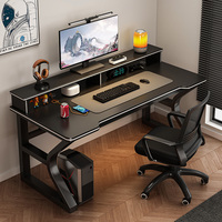 Ensemble de chaises de bureau modernes blanches pour sports électroniques Panneau en MDF Style bois Étagère intégrée pour la maison, le bureau ou les études des étudiants