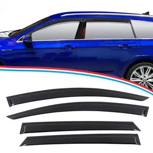 Car Accessories Chrome Window Deflectors Car Door Sun Visor Shield In Channel Window Visor Wide Kit For Volkswagen Passat B8