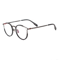 Monture de lunettes carrée tendance anti-lumière bleue à motif géométrique 147 mm SH0081 en titane pur et acétate
