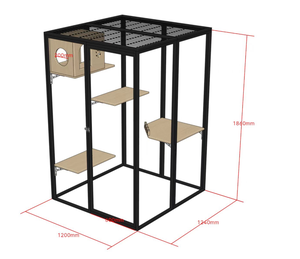 2024新设计产品豪华猫屋实木便携式猫笼多功能大自由空间家用室内宠物别墅 - Product Image 4