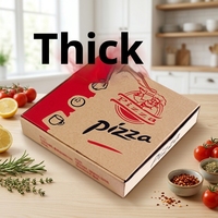 Boîte à pizza carrée personnalisée en carton ondulé épais, imprimée avec motif couleur sur carton blanc, recyclable, pour emballage alimentaire à emporter, protection UV