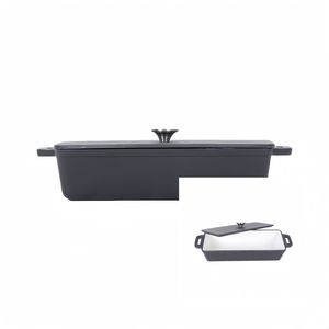 Plat à pain <span class=keywords><strong>en</strong></span> <span class=keywords><strong>fonte</strong></span> avec couvercle, moule à pain, revêtement <span class=keywords><strong>en</strong></span> émail, pour fours, grils - Product Image 6