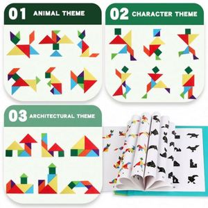 STEM Early Educational Challenge Toy Geometric Pattern Magnetic Tangram <b>Puzzle</b> - Product Image 5