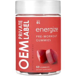 Gomitas Pre-Entrenamiento OEM ODM, Suplemento Energético Personalizable, Vegano, BCAA para el Crecimiento Muscular, No Apto para Mujeres Embarazadas, Marca Privada - Product Image 1