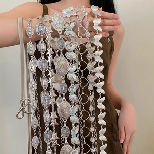Cinto de Cintura de Metal Prateado Vintage Boêmio Personalizado por Atacado com Fivela de Pino 80-100cm para Vestidos e Jeans Femininos - Product Image 2
