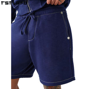 Short de survêtement en coton épais pour hommes 250G durable 100% Bermuda personnalisé respirant taille élastique décontracté point de contraste - Product Image 3