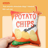 Nouveau design personnalisé de jouets pour animaux de compagnie en forme de chips de pommes de terre farcis, amusants, interactifs, écologiques, en coton, jouet qui couine pour animaux de compagnie