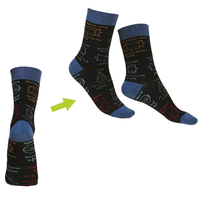 Chaussettes en coton amusantes pour hommes automne-hiver, motif horloge, rayures géométriques, revers à motif, cheville tendance, nouveaux produits Europe Amérique