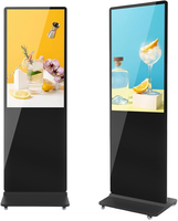 Kiosque numérique commercial sur pied de 49 pouces, écran tactile Android WiFi, affichage LCD, publicité animée pour centre commercial, hôtel, métro